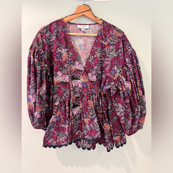 Women’s Coral Reef scallop edge wrap top- Kika Vargas x Target - purple -m - Picture 2 of 9